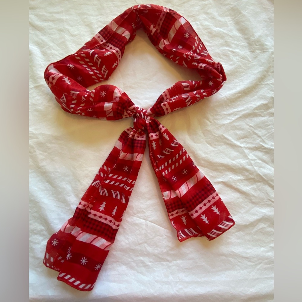 Red festive holiday scarf